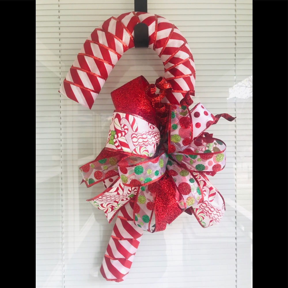 Hand made Candy Cane Wreath.